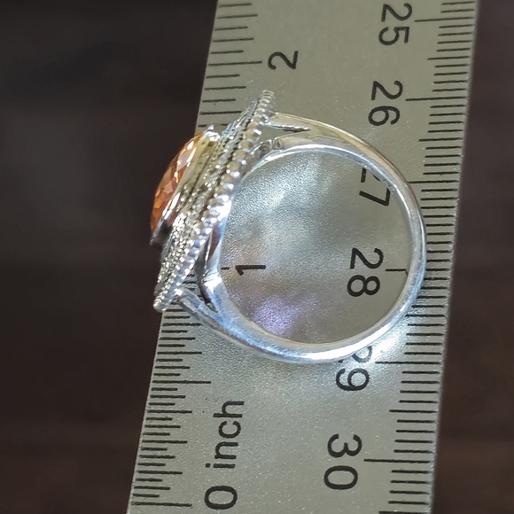 NICKY BUTLER Designer NB 925 Sterling Silver Honey Quartz Bold Ring Size 6 NWT - Picture 10 of 14